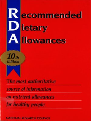 cover image of Recommended Dietary Allowances